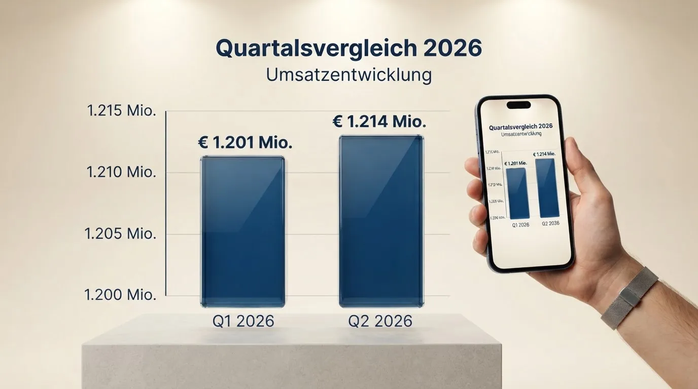 Person betrachtet ruhig ein Balkendiagramm auf einem Tablet in einem hellen Raum.